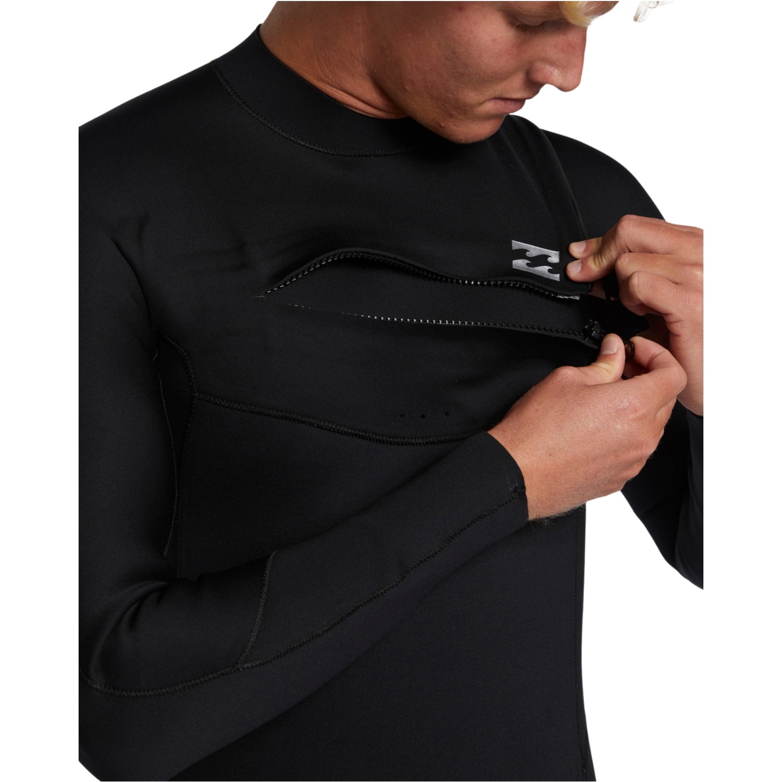 2025 Billabong Mens Foil 5/4mm Chest Zip Wetsuit ABYW100270 - Black